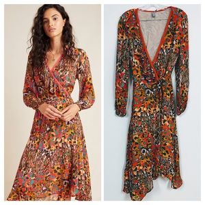 BL-NK 🐍 For Anthropologie - Jenny Midi Wrap Dress - Size L